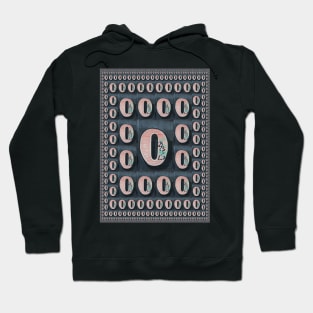 CAPITAL LETTER O. MAGIC CARPET Repeated Size Reductions Hoodie